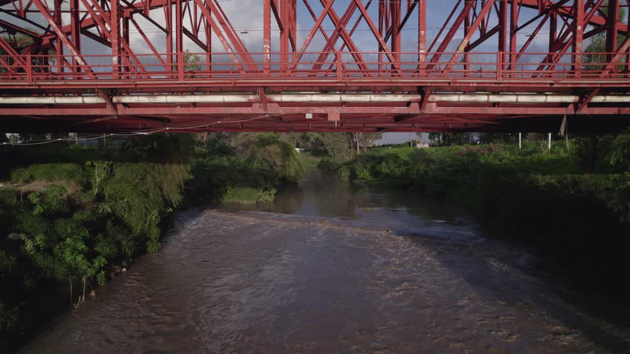 View of a river below the bridge
