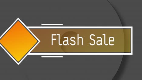 animación del texto de venta flash sobre un fondo negro en movimiento