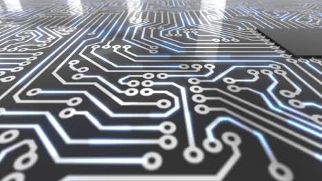bucle de placa de circuitos de computadora de color azul oscuro 4k