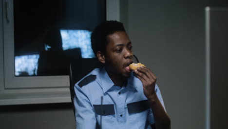 African-american-man-relaxing-at-the-desk