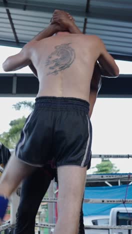 muay thai fighters in action