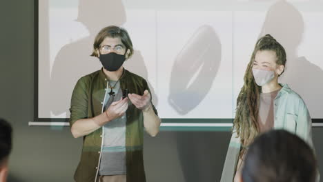 technology presentation with two people