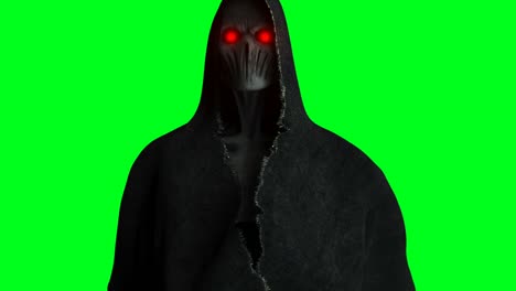 mystery fear ghost animation . dynamic hoodie. isolate. realistic 4k green screen animation.