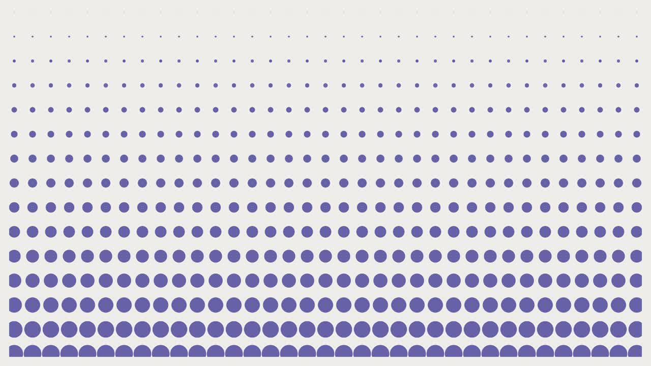 puntos de medio tono muy peri animados. elementos gráficos de movimiento mínimos en el color muy peri violeta de moda