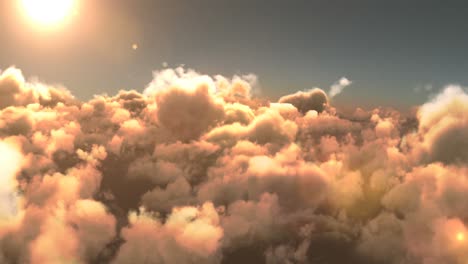 nubes de humo y luz solar brillante