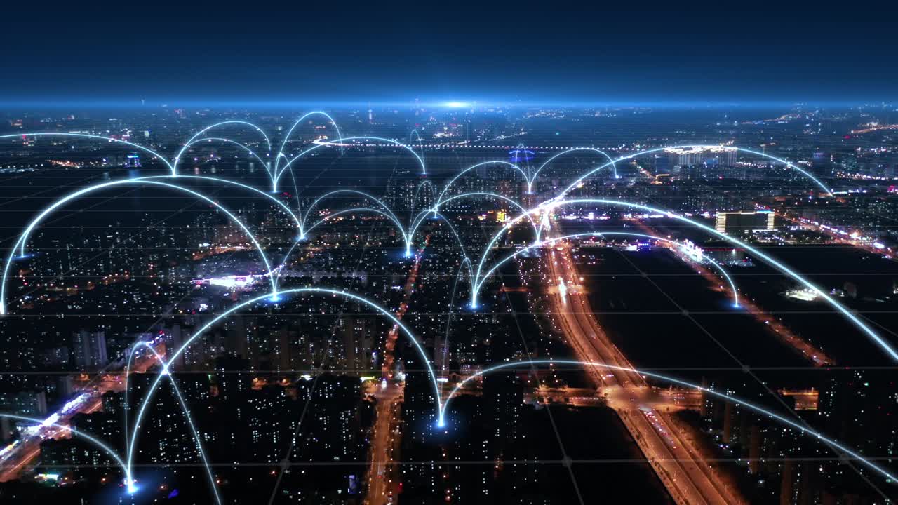 ciudad moderna con concepto de conexión de red inalámbrica