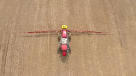 crop dusting tractor bird eye view