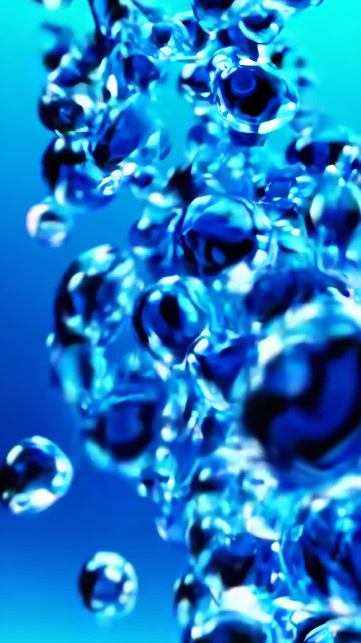 Abstract Blue Bubbles or Liquid Spheres