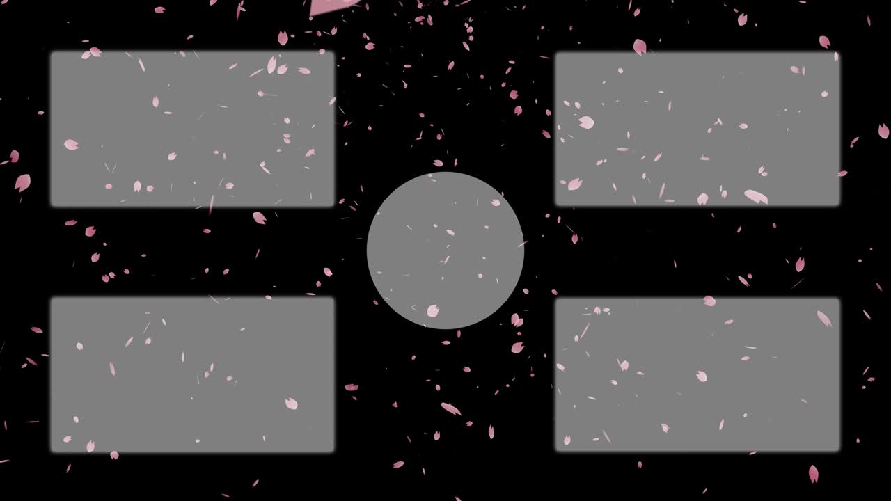체리 꽃 잎자루 입자 끝 카드 끝 화면 모션 그래픽