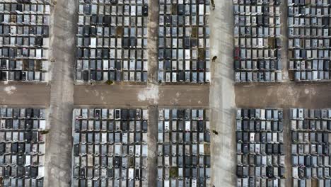 Graveyard,-aerial-top-down-view