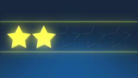 two star review - rating - blue background