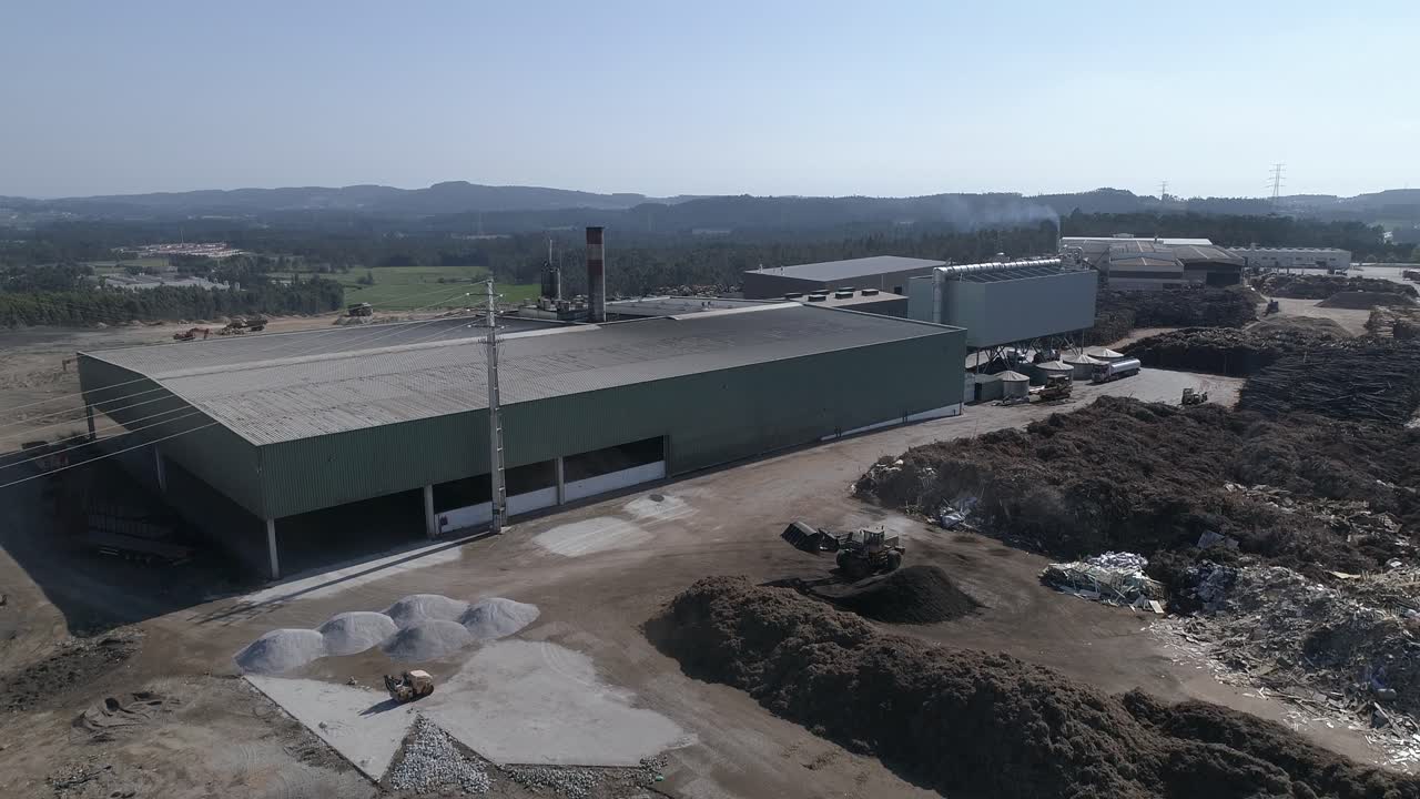 vista aérea de la fábrica de madera