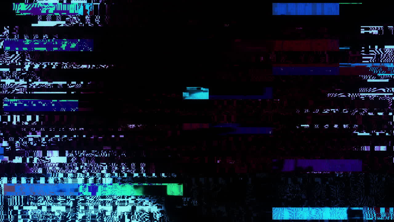 Dynamic Digital Glitch and Static Interference Background