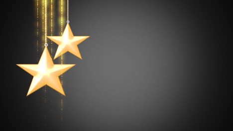 Gleaming-golden-stars-suspended-over-a-sleek-black-background