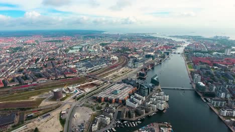 city aerial view over copenhagen