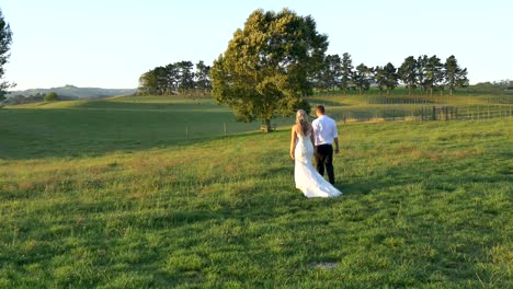 shot of bride - groom with wedding flower
