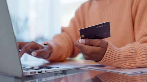 Woman,-hands-and-laptop-with-credit-card-in-online