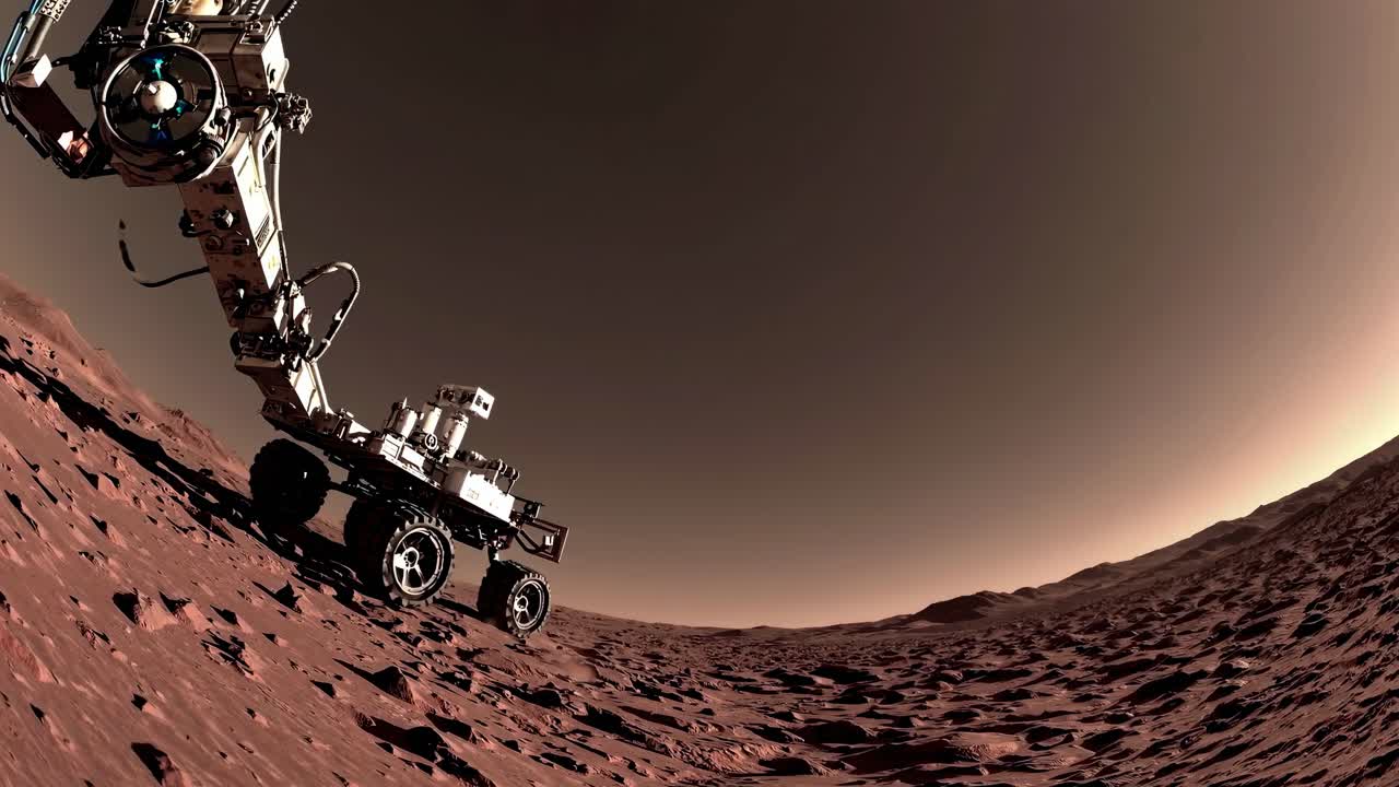 Mars-kulkija tutkimassa Marsin maastoa