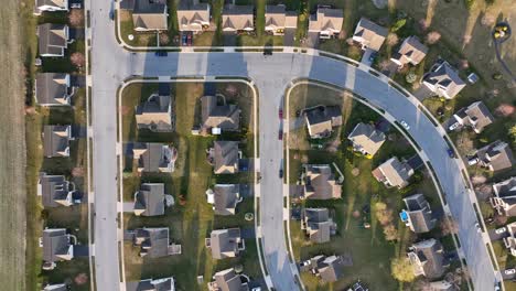 american neighborhood overhead view