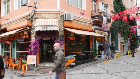 a cafe on a street corner in istanbul, turkey