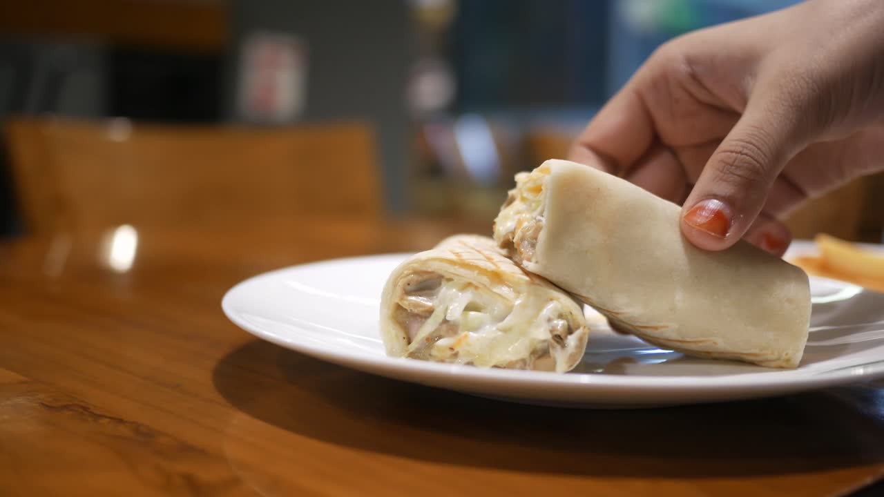 Shawarma Wrap on a Plate