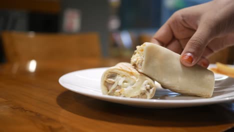 shawarma wrap on a plate