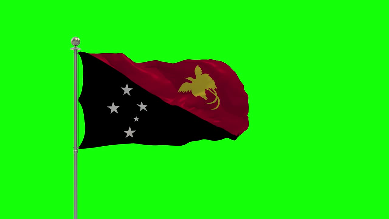 파푸아 뉴기니 (papua new guinea) - 발을 흔들고 있는 3d 일러스트레이션.