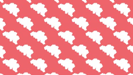 belgium country map silhouettes pattern on a yellow background seamless animation. simple geographic motion graphics