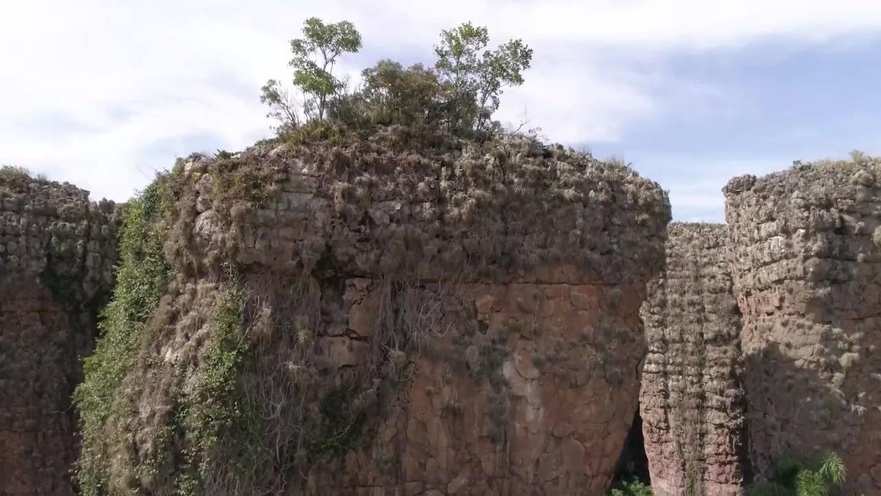 Formação rochosa de arenito em Vila Velha, Brasil