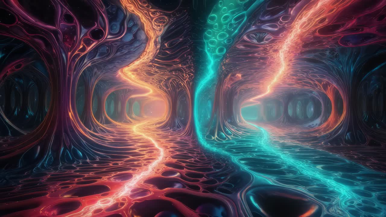 arte líquido abstracto con colores giratorios