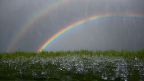 double rainbow after rain