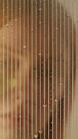 person seen through a misty shower door