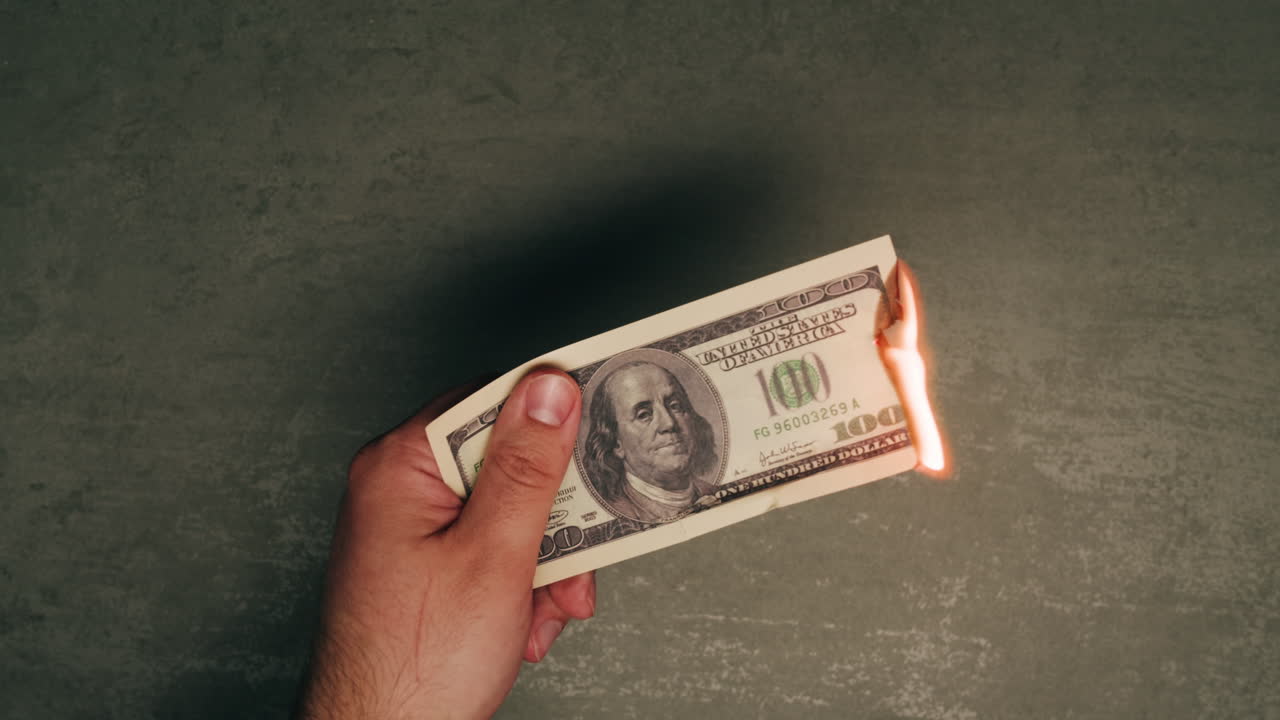 Specialised police officer Counting dollar banknotes in crime lab, conceptual image. High quality 4k footage