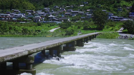 Shikoku-Submersible-Bridge-in-Japan-after-heavy-rain