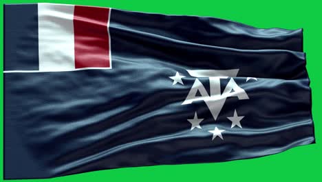 4k highly detailed flag of french southern and antarctic lands - french southern and antarctic lands flag high detail - national flag french southern and antarctic lands wave pattern loopable elements