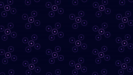 círculos púrpuras simétricos en un patrón circular en negro