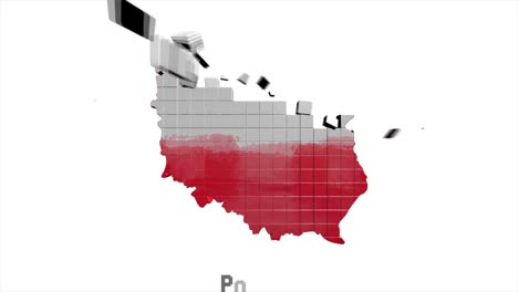 mapa de polonia que muestra introducción por regiones 4k mapa animado de polonia introducción fondo con países que aparecen y se desvanecen uno por uno y movimiento de la cámara