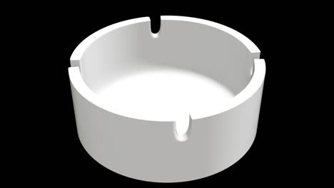 concept of rotating white ashtray.alpha channel