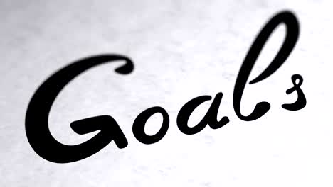 "goals" on the page. looping footage has 4k resolution.