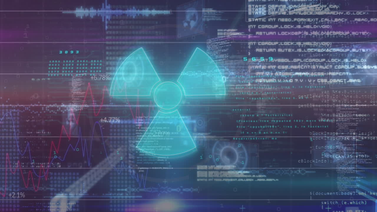 animazione del simbolo nucleare durante l'elaborazione dei dati