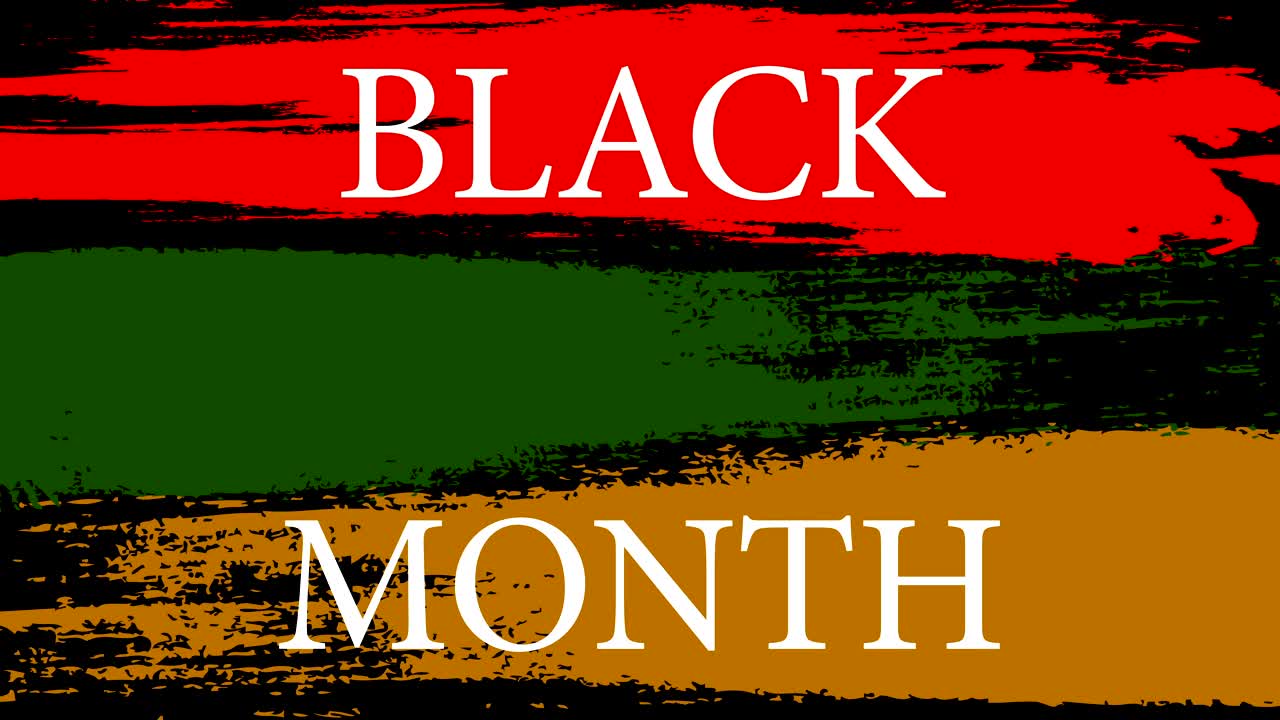 American flyer with black history month on green background. American flag background. Black history month. February month. Red background. 4k