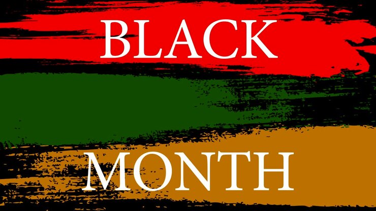 American flyer with black history month on green background. American flag background. Black history month. February month. Red background. 4k