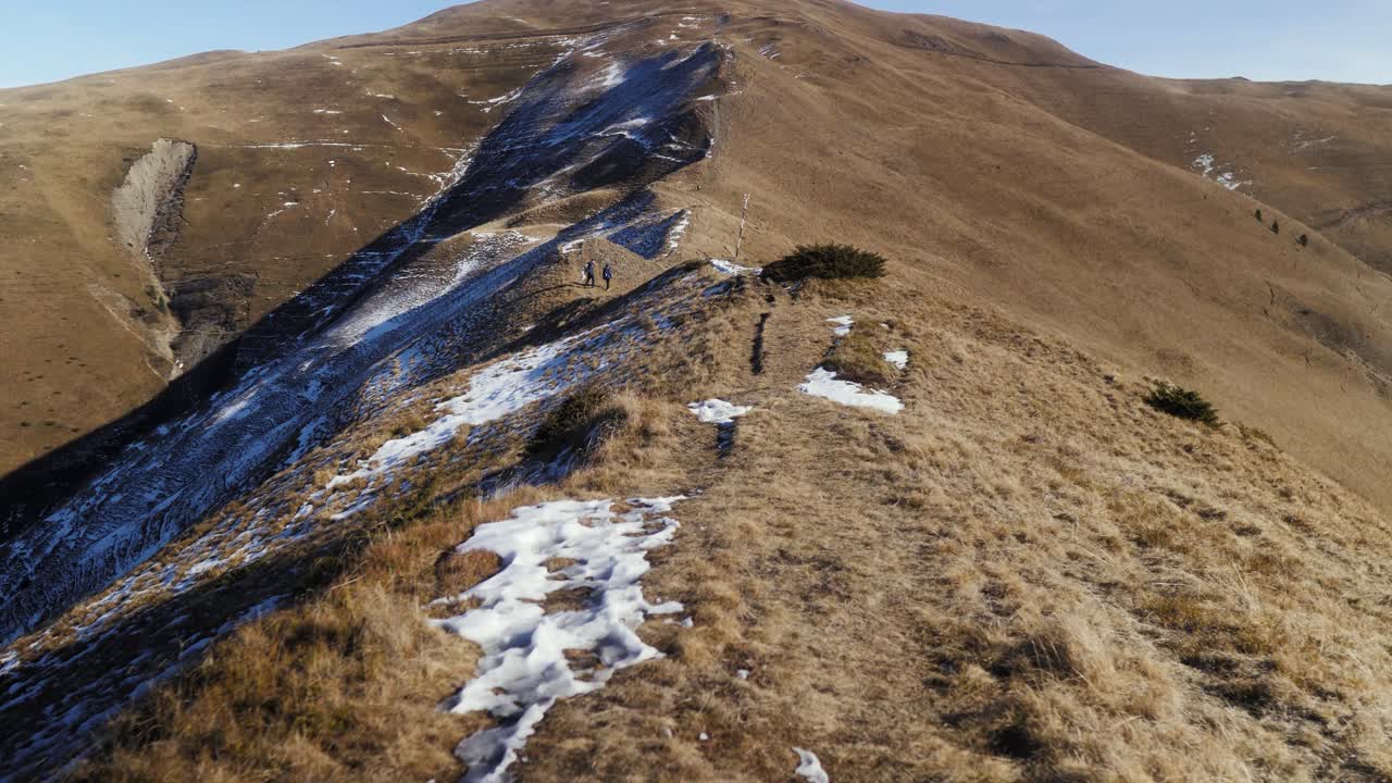 Hiking path on a mountain ridge