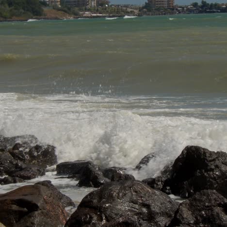 wave of the sea on the sand beach