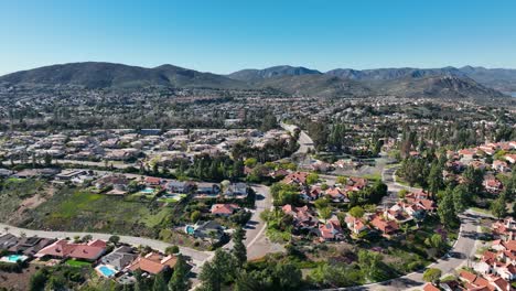 aerial view middle class neighborhood in south california