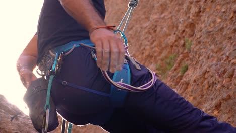 murcia, spain, october 29, 2024: sportsperson rock climbing in slow motion at a wall rock