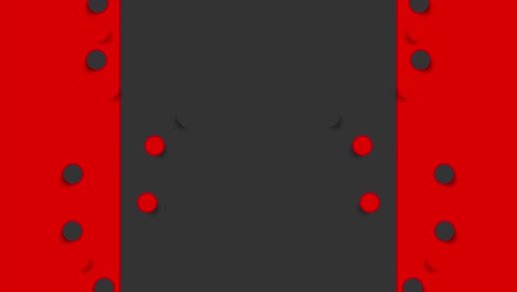 fondo de movimiento plano mínimo rojo y negro con círculos de papel