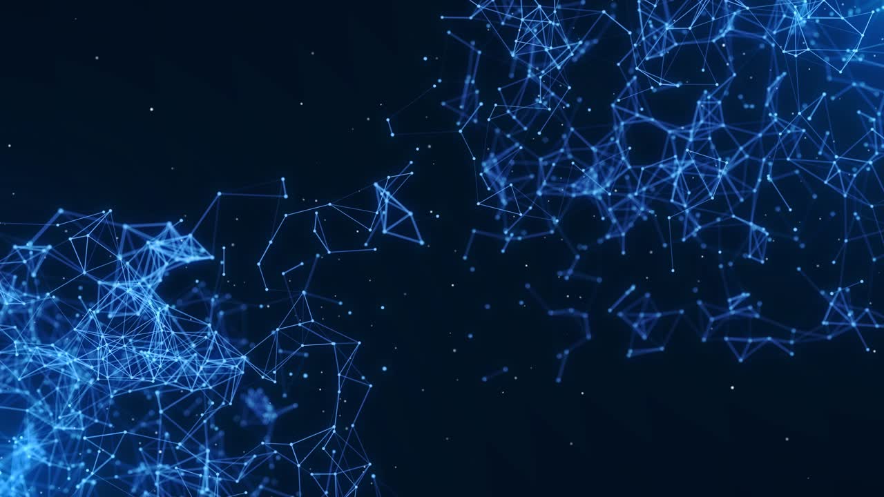 Abstract plexus background with connected lines and dots wave flow plexus geometric big data with