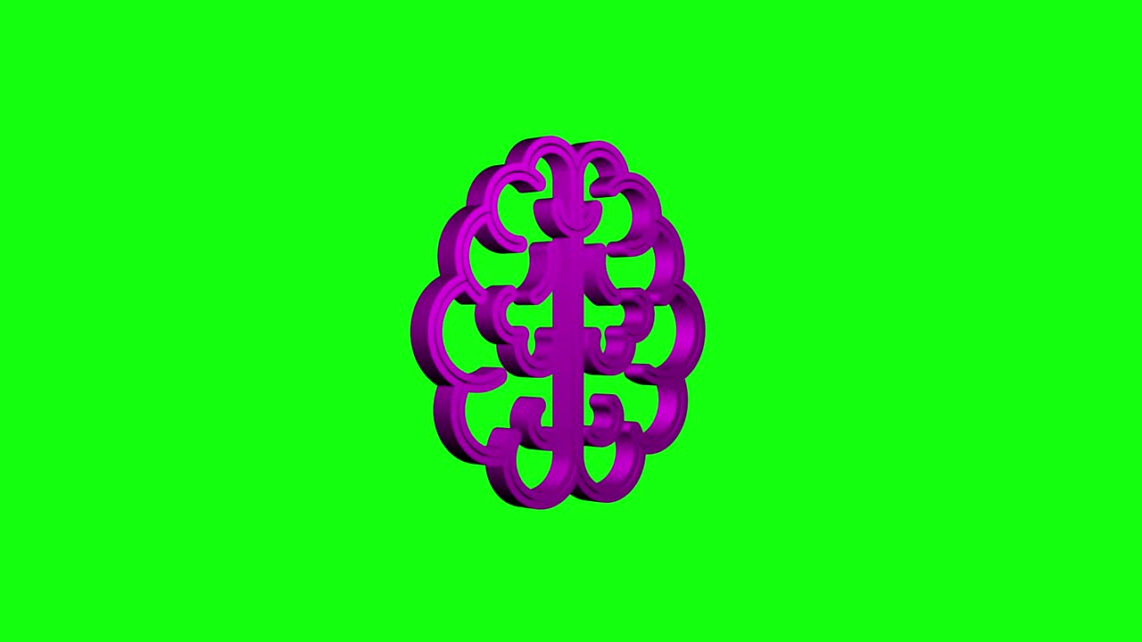 Brain 3d icon. Digital brain in hand. Neural network. IQ testing. Brainstorm think idea. Motion Graphic