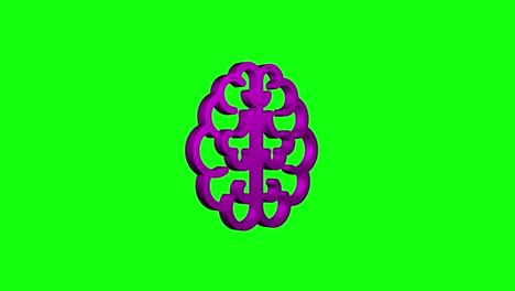 icono de cerebro 3d. cerebro digital en la mano. red neuronal. pruebas de coeficiente intelectual. tormenta de cerebro pensar idea. gráfico de movimiento